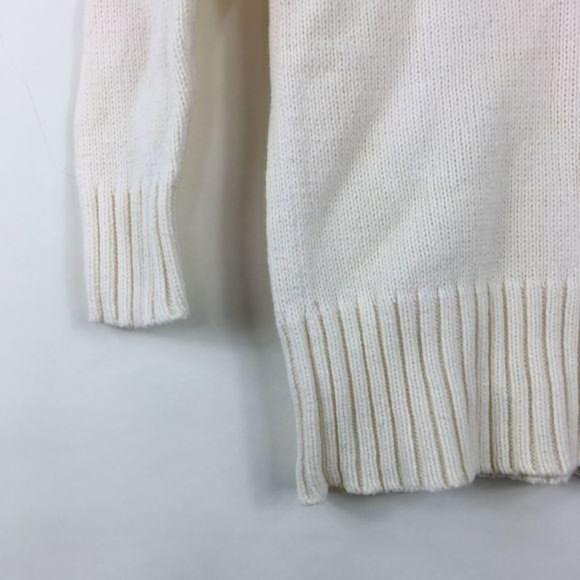 VTG FADED GLORY GIRLS VNECK CABLE KNIT CREME SWEATER XL 14/16 - Picture 4 of 8